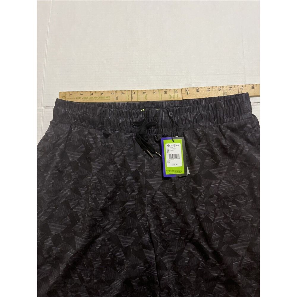 Robert Graham Abstract Shorts Men XXL Black Gray Sweat Athleisure Hiker Golfer - Picture 3 of 10
